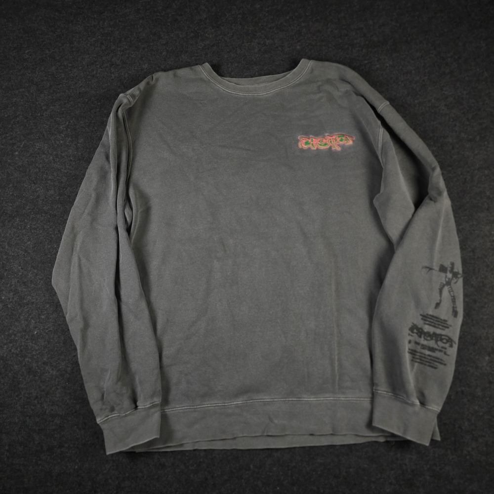 Lady Gaga Chromatica Album Merch Crewneck Sweatshirt Grey Acid Wash Unisex L